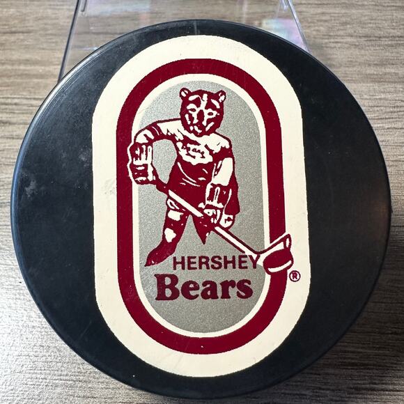 VINTAGE American Hockey League HERSHEY BEARS HOCKEY PUCK Made In SLOVAKIA - Picture 1 of 6